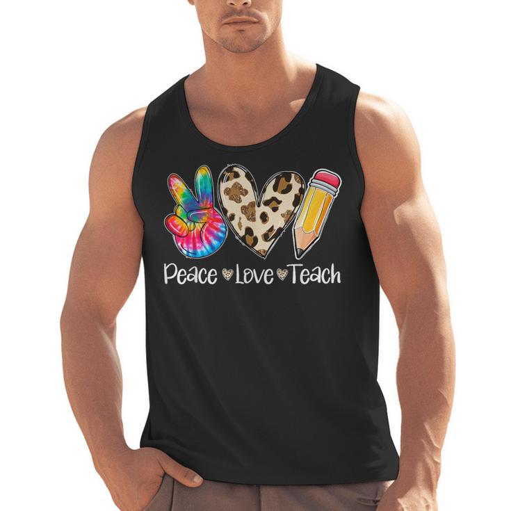 Tie Dye Hippie Peace Love Teach Teacher Appreciation Men Tank Top