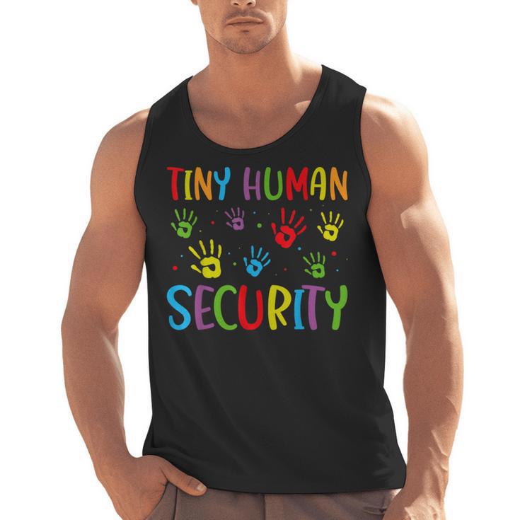 Tiny Human Security Preschool Childcare Teacher Babysitters Men Tank Top