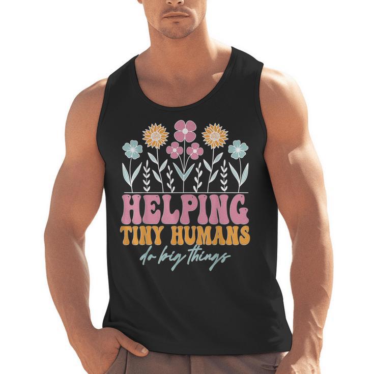 Tiny People Help Do Big Things Nursery Teacher Men Tank Top