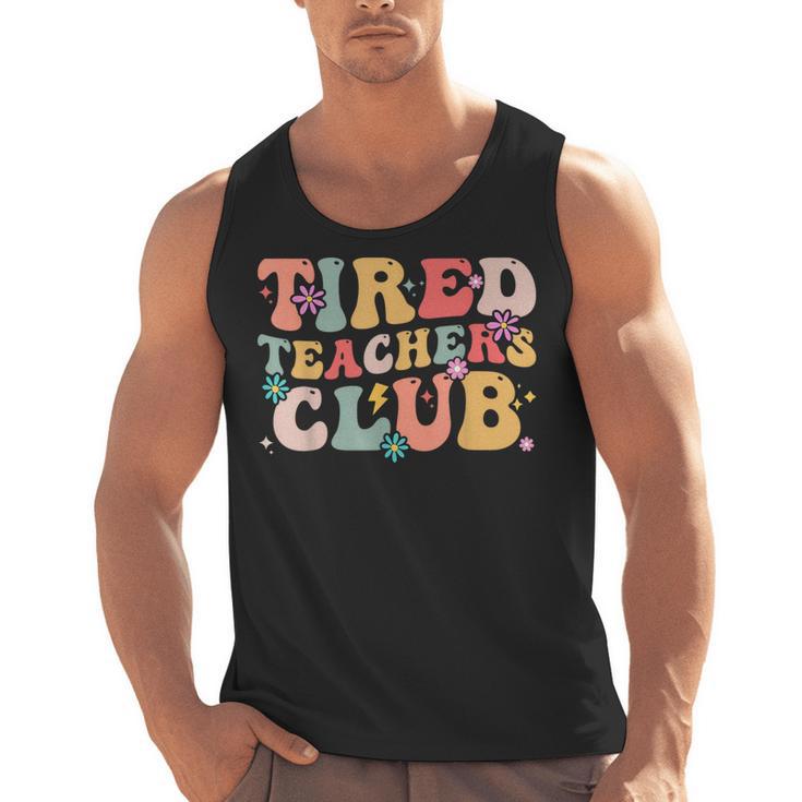 Tired Teachers Club Groovy Teachers Back To School Tee Men Tank Top