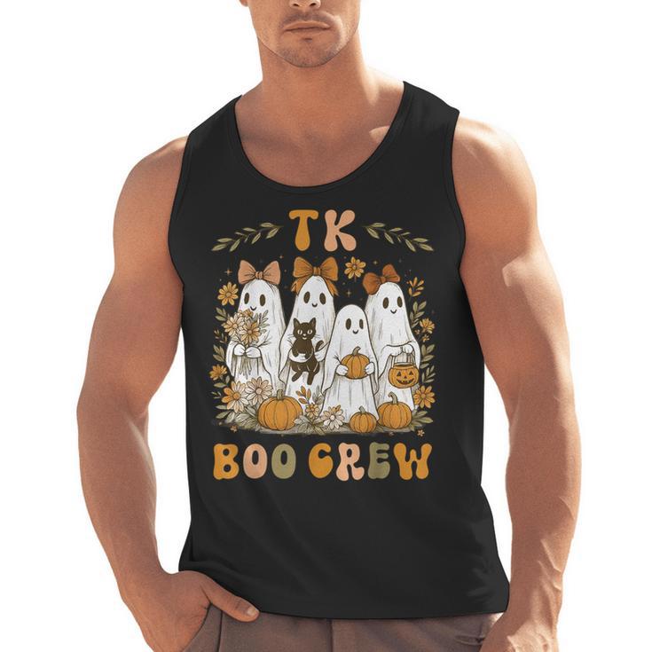 TK Boo Crew Preppy Halloween Floral Ghost TK Teacher Team TK Men Tank Top