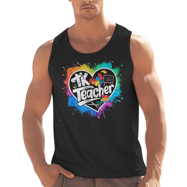 TK Teacher Transitional Kindergarten Heart Back To School Men Tank Top
