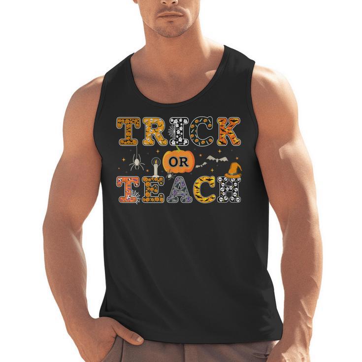 Trick Or Teach Funny School Teacher Halloween Costume Men Tank Top