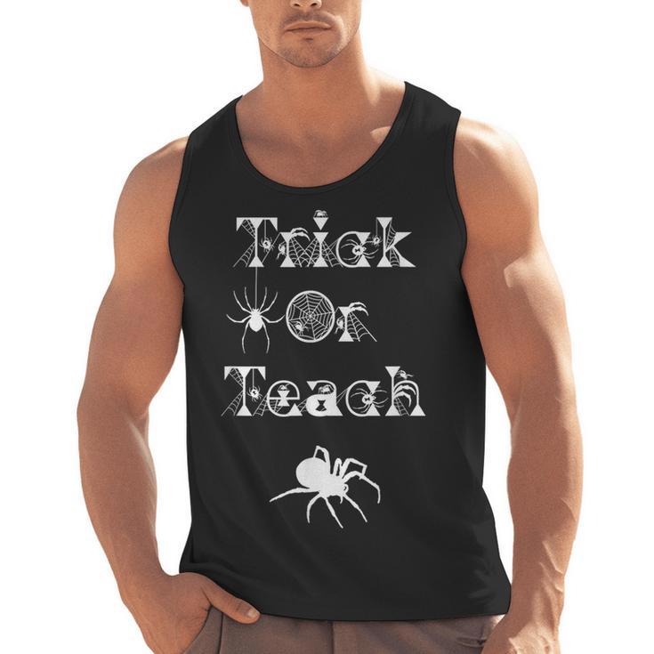 Trick Or Teach Halloween Teacher Shirt Teaching Spider Tee For Men Women Kids Men Tank Top