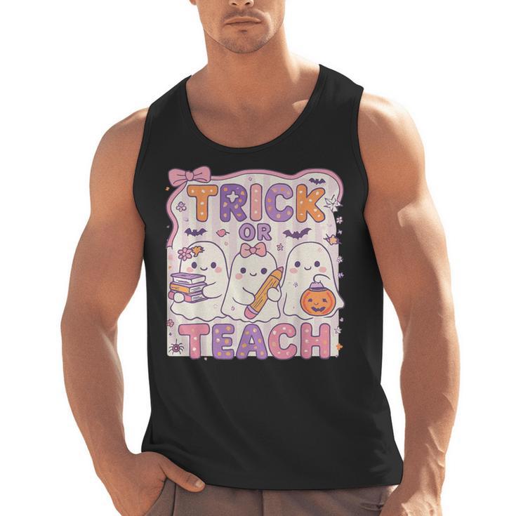 Trick Or Teach Retro Halloween Teacher Look Men Tank Top