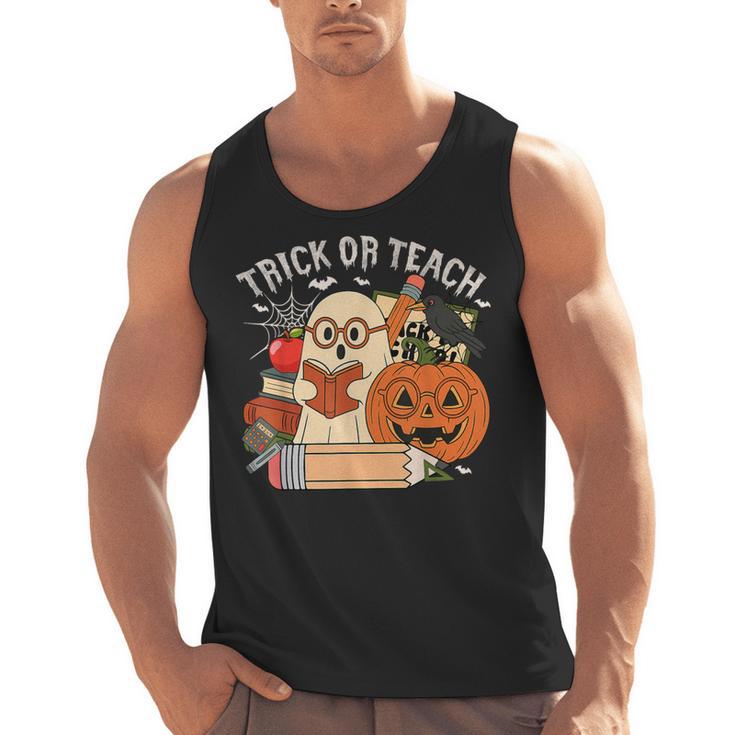 Trick Or Teach Retro Halloween Teacher Women Men Costume Men Tank Top