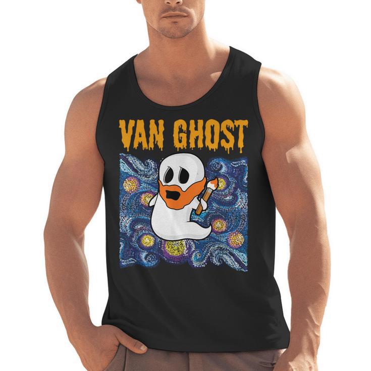 Van Ghost Art Teacher Halloween Van Gogh Starry Night Men Tank Top