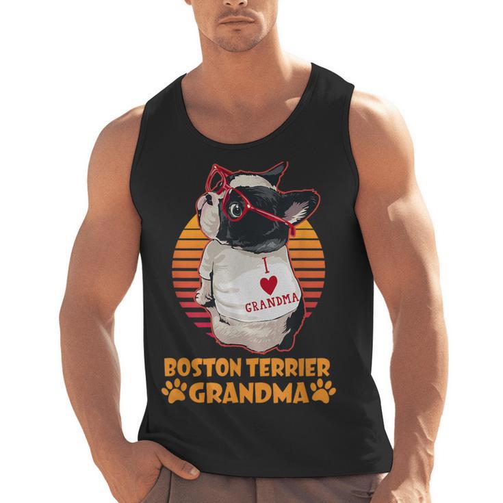 Vintage Boston Terrier Grandma Wear Sunglasses Dog Lover Men Women Girls Kids Men Tank Top, trending gift