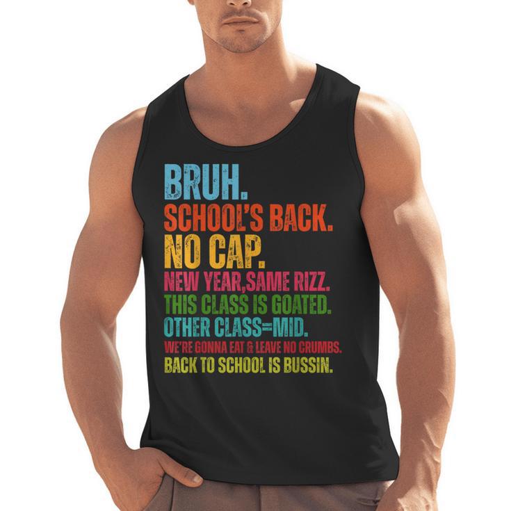 Vintage Bruh We Back No Cap Bruh We'Re Back Student Teacher Men Tank Top