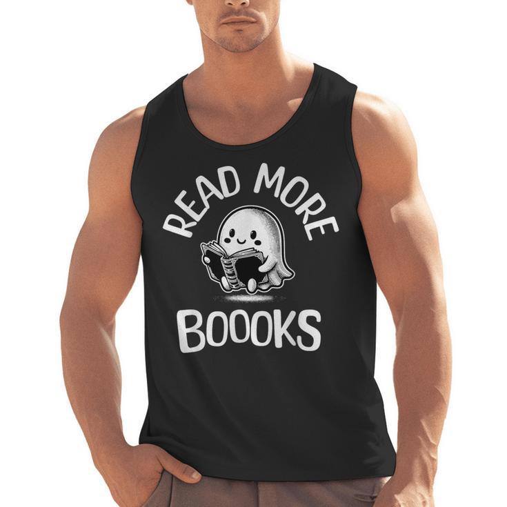 Vintage Halloween Teacher Women Reading Read More Books Men Tank Top
