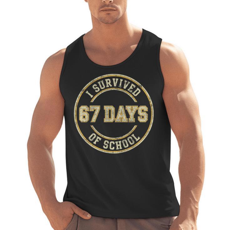 Vintage I Survived 67 Days Of School Teachers Students Men Tank Top