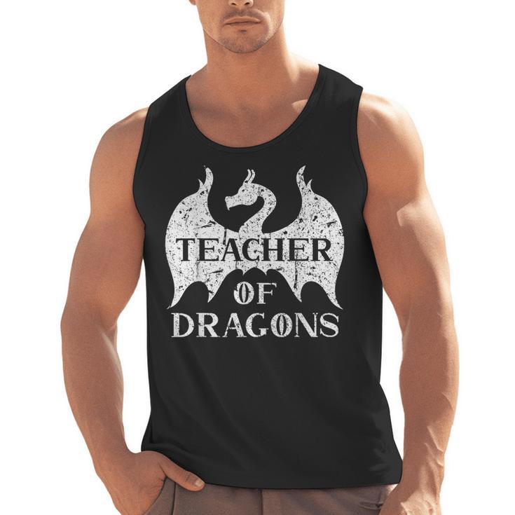 Vintage Teacher Of Dragons Quotes Teacher Student Men Tank Top