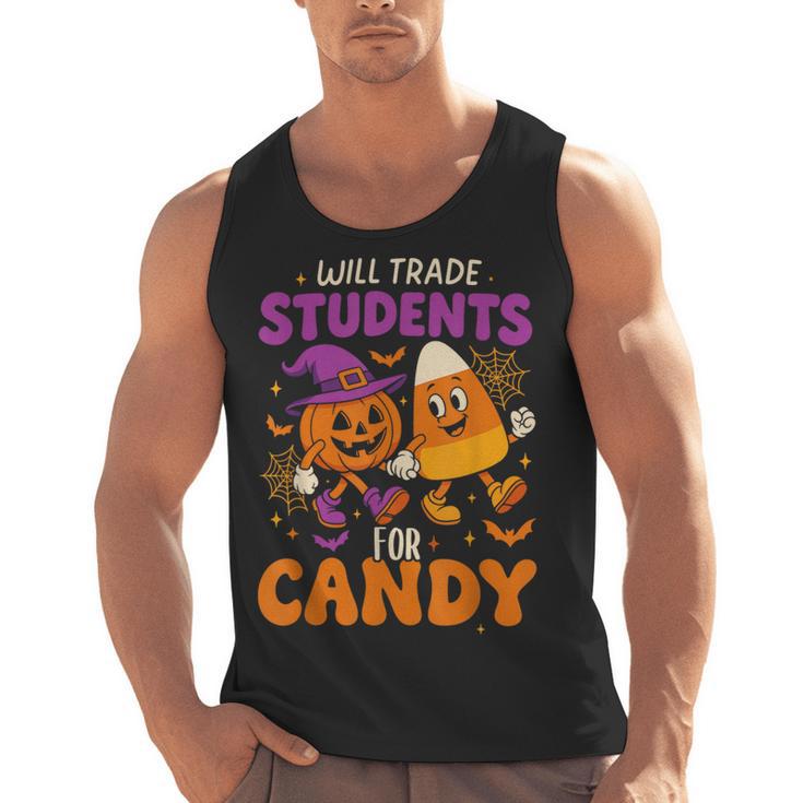 Will Trade Students For Candy Shirt Fun Candy Corn Teacher Men Tank Top