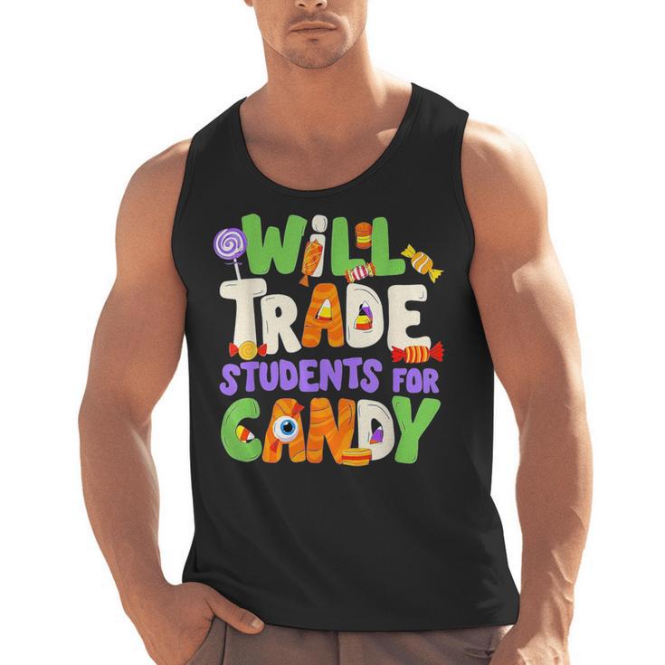 Will Trade Students For Candy Teacher Cute Halloween Costume Men Tank Top