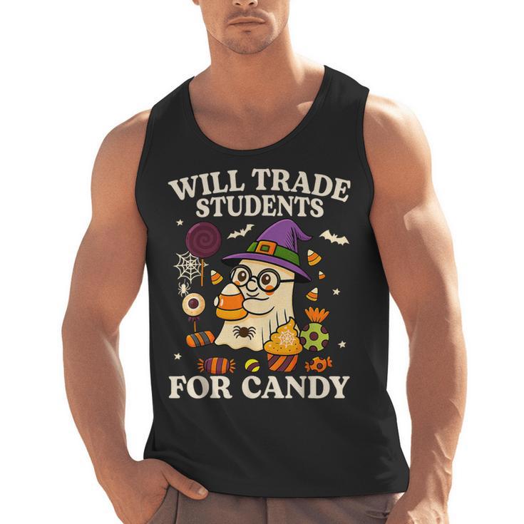 Will Trade Students For Candy Teacher Ghost Halloween Men Tank Top