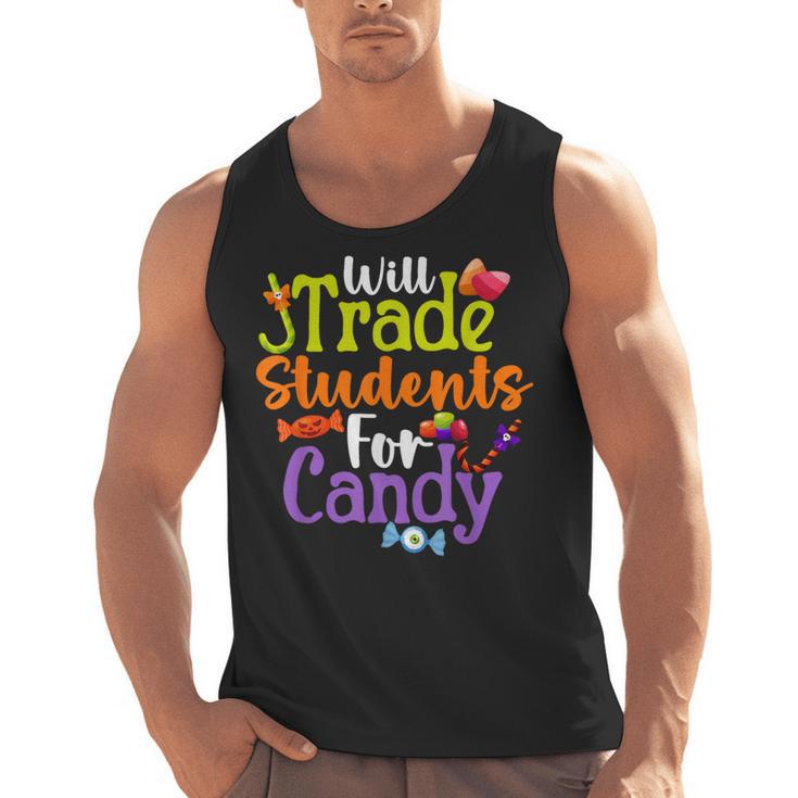 Will Trade Students For Candy Teacher Halloween Costume Men Tank Top