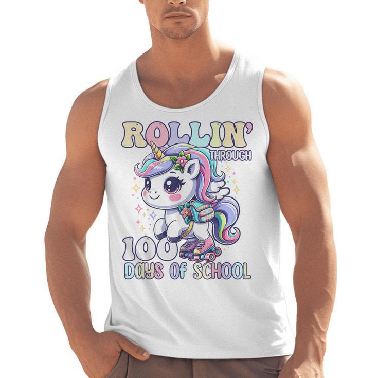 100 Days Of School Girls Teacher 100th Day Unicorn Outfit Men Tank Top