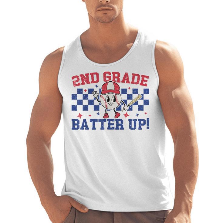 2nd Grade Batter Up Back To School Baseball Teacher Kids Men Tank Top