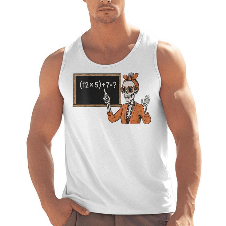 67 Teacher Halloween Skeleton Six Seven Meme Brainrot Math Men Tank Top