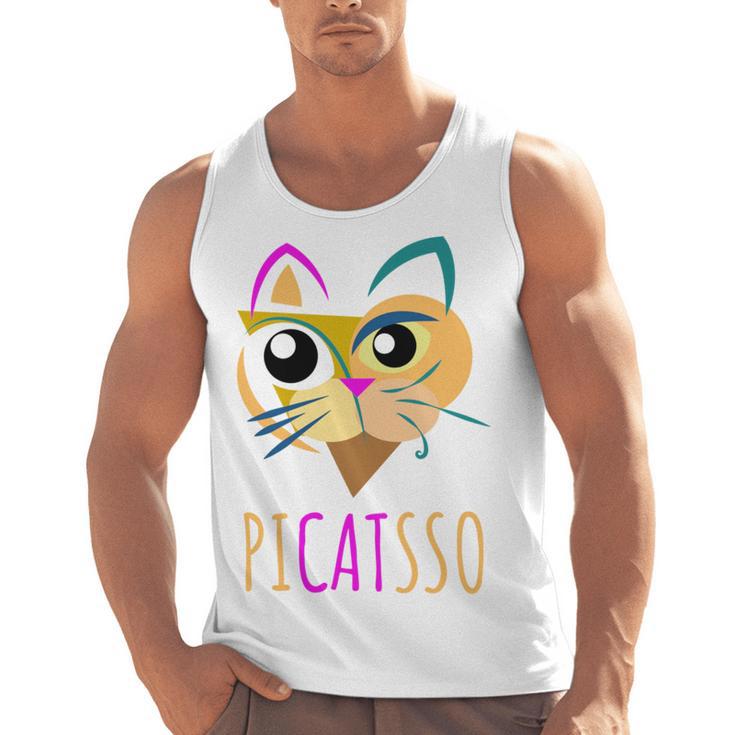 Abstract Cat Art Picatsso Shirt For Art Teachers Men Tank Top