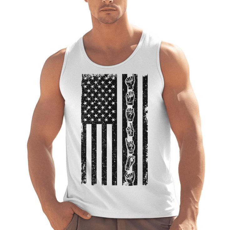 ASL Flag Sign Language Deaf ASL Teacher  For Men Women Men Tank Top