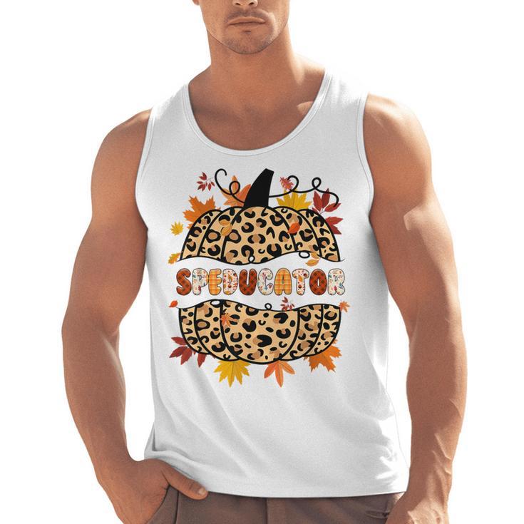 Autumn Fall SPED ED Teacher Thankful Grateful Pumpkin Retro Men Tank Top