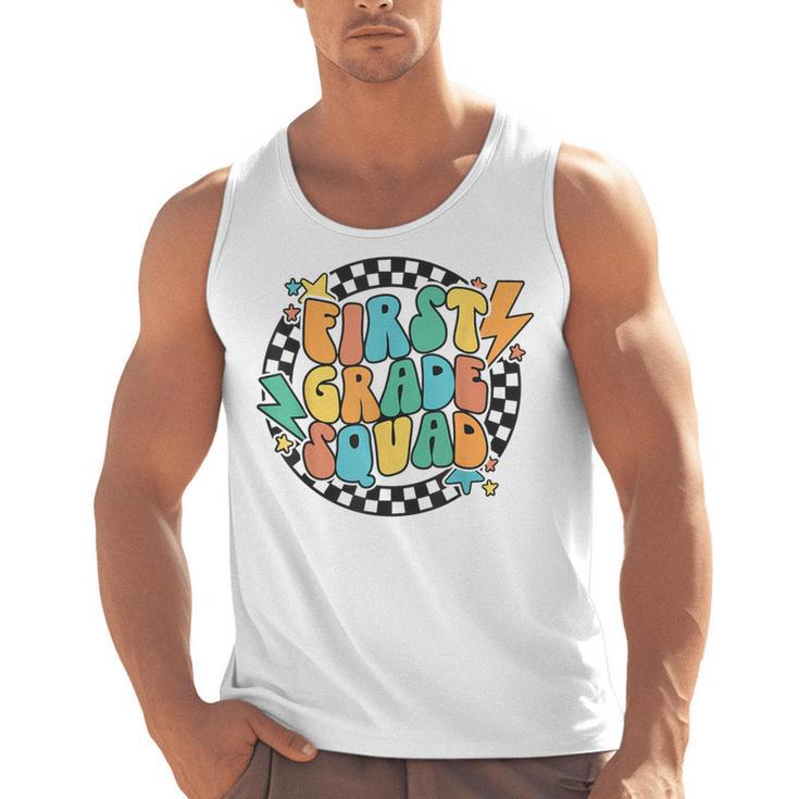 Back To School Groovy Teacher 1st First Grade Crew Squad Men Tank Top