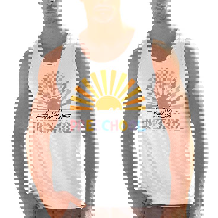 Back To School Hello Preschool For Kids Teacher Women Men Tank Top