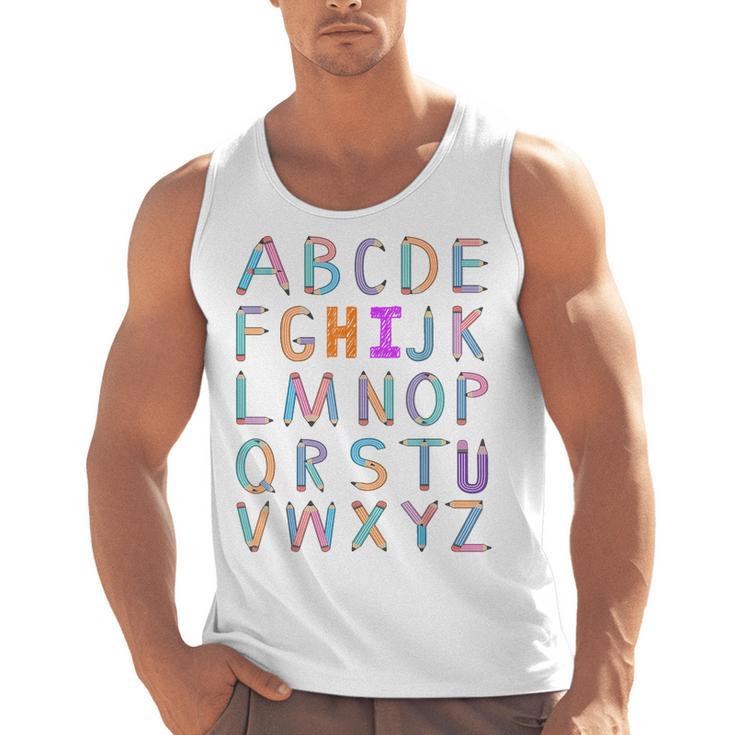Back To School Kindergarten Alphabet ABC Teacher Women Kids Men Tank Top