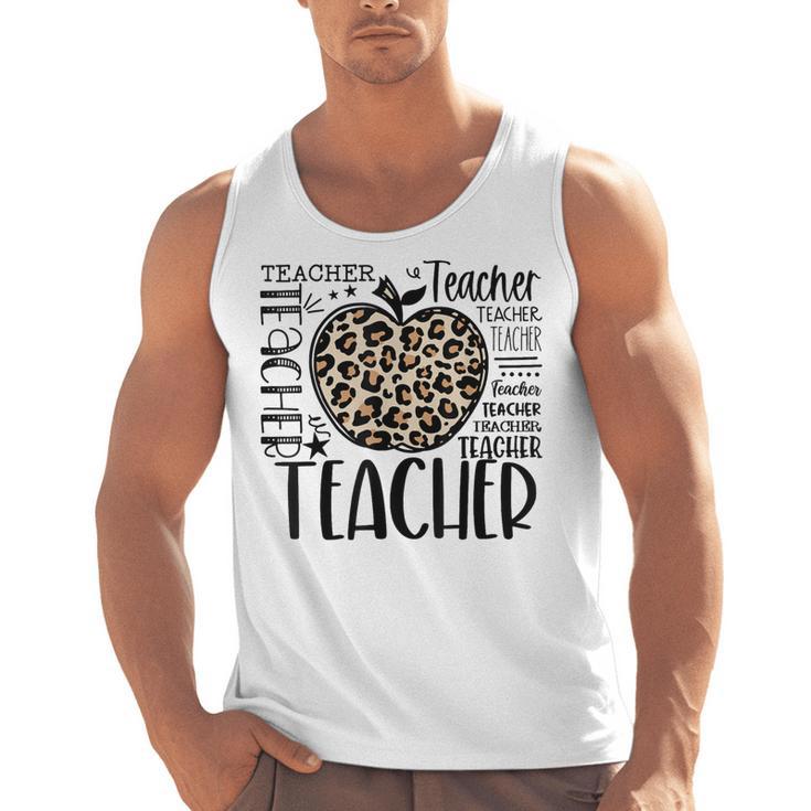 Back To School Teacher Life Apple Leopard Teacher Women Men Tank Top
