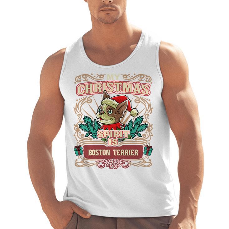 Boston Terrier My Christmas Spirit Dog Santa Claus X-Mas Men Tank Top, Boston Terrier Christmas Gifts, trending gift