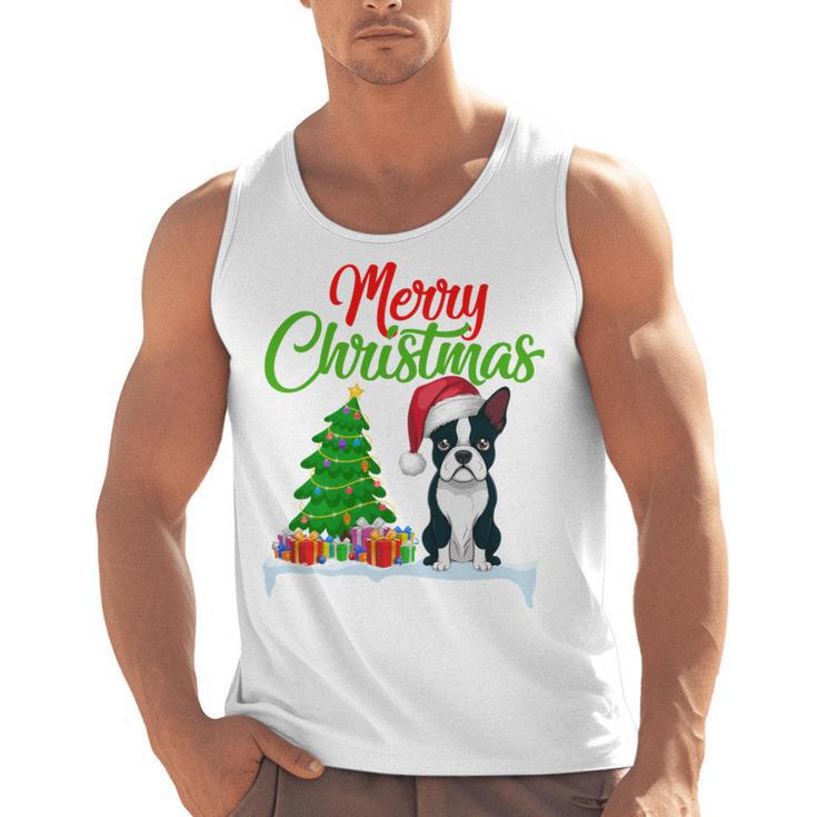 Boston Terrier Christmas Tree Lights Xmas Dog Lover Men Tank Top, Boston Terrier Christmas Gifts, trending gift