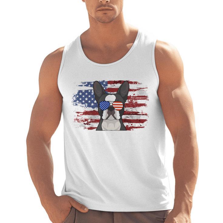 Boston Terrier Dad American Flag 4th Of July Dog Fathers Day Men Tank Top, Boston Terrier Dad Gifts, American Boston Terrier Gifts, Boston Terrier 4th Of July Gifts, trending gift