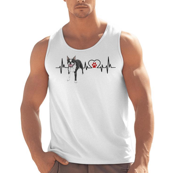 Boston Terrier EKG Heartbeat Heart Line Dog Lovers Men Tank Top, trending gift