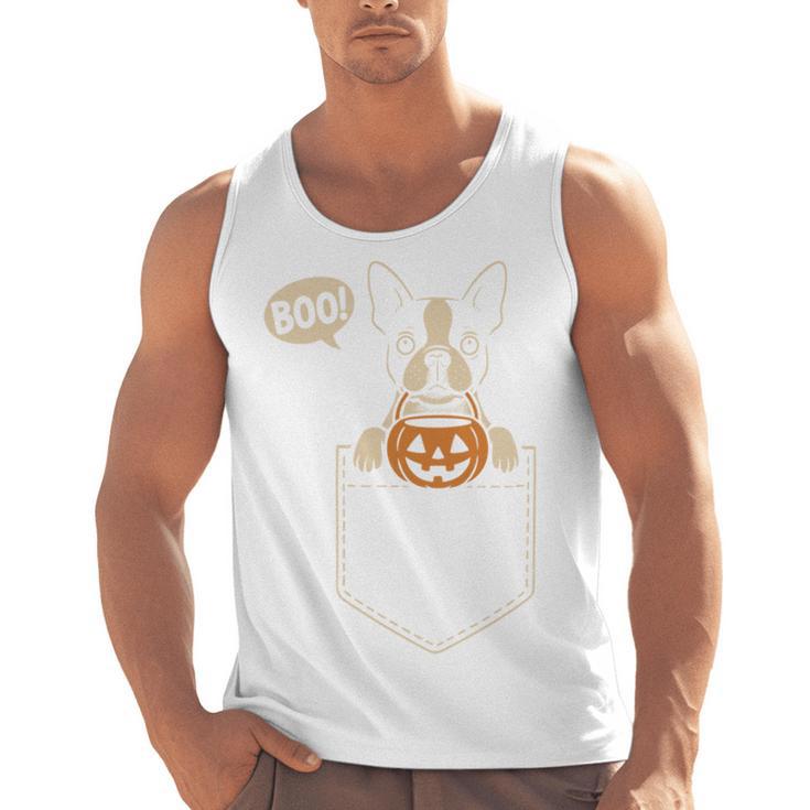 Boston Terrier Halloween Cute Bostie Dog Pocket Boo Men Tank Top, Boston Terrier Halloween Gifts, trending gift