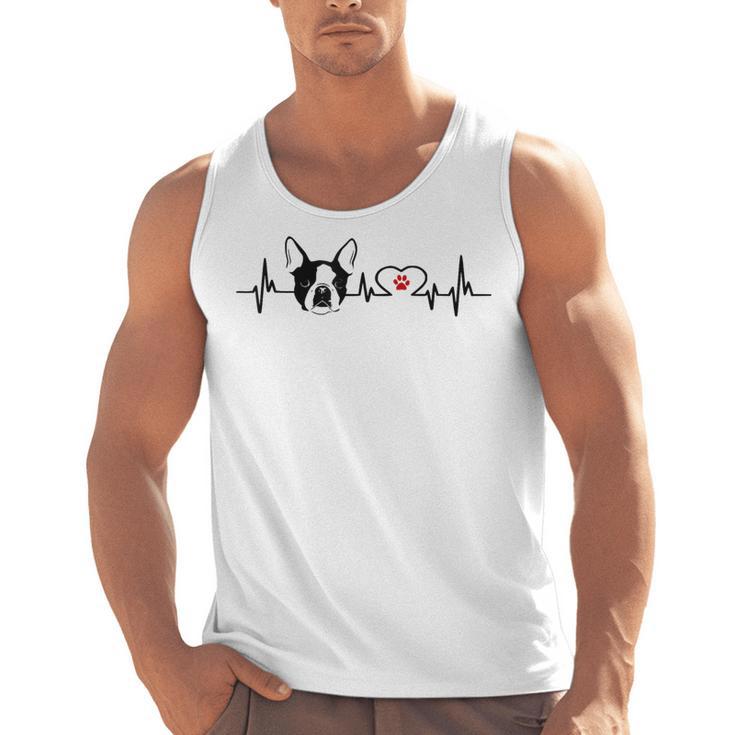 Boston Terrier Heartbeat Heart Line Men Tank Top, trending gift