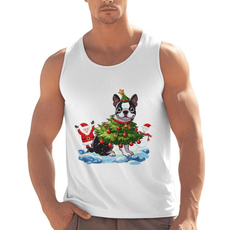 Boston Terrier Merry Christmas Tree Lights Dog X-Mas Dogs Men Tank Top, Boston Terrier Christmas Gifts, trending gift