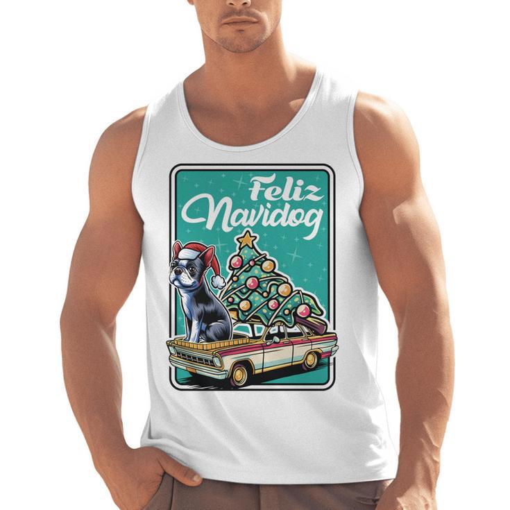 Boston Terrier Merry Christmas Tree Truck Dog X-Mas Men Tank Top, Boston Terrier Christmas Gifts, trending gift