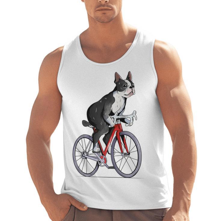 Boston Terrier Riding Bicycle Cute Bostie Biker Raglan Baseball Tee Men Tank Top, Boston Terrier Riding Gifts, trending gift