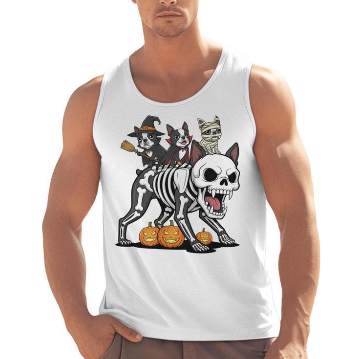 Boston Terrier Skeleton Mummy Witch Halloween Men Tank Top, Boston Terrier Halloween Gifts, trending gift