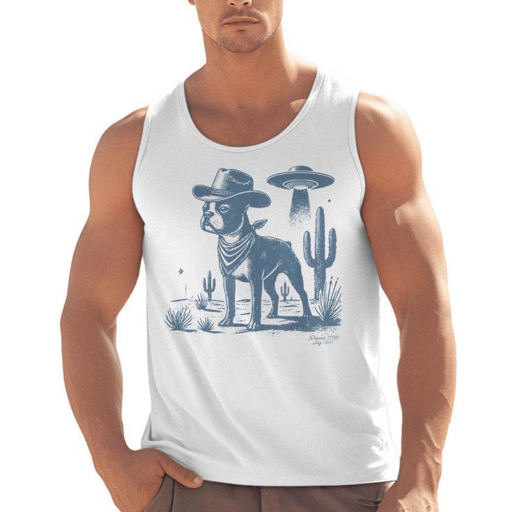 Boston Terrier UFO Cowboy Dog Dog Mom Dog Dad Alien Dog Men Tank Top, Mom Gifts, Boston Terrier Dad Gifts, Boston Terrier Mom Gifts, trending gift