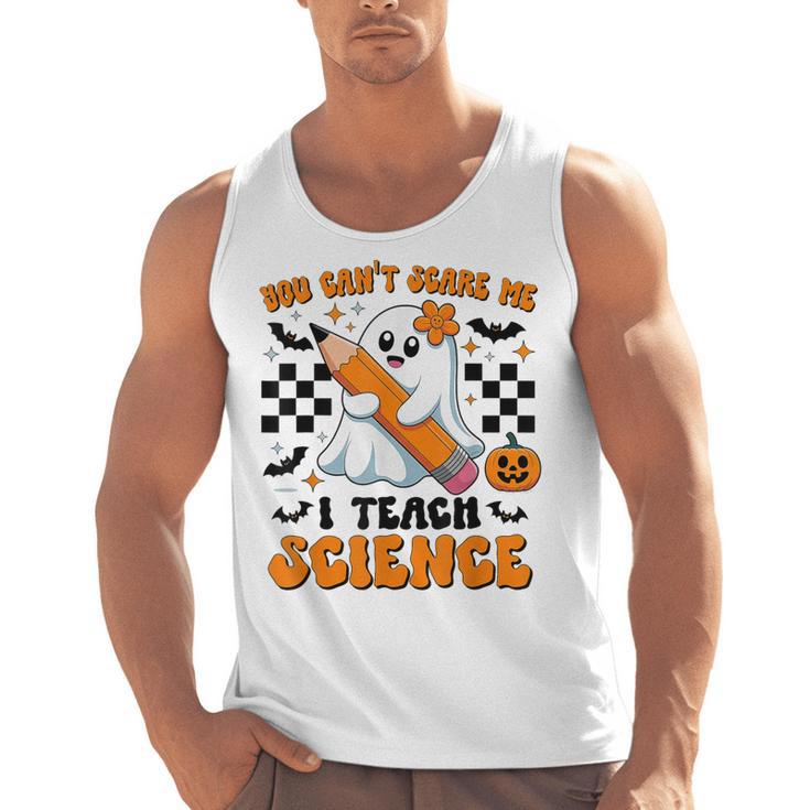 You Can't Scare Me I Teach Science Retro Teacher Halloween Men Tank Top