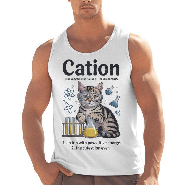 Cation Shirt Cat Science Chemistry Teacher Chemist Pun Men Tank Top