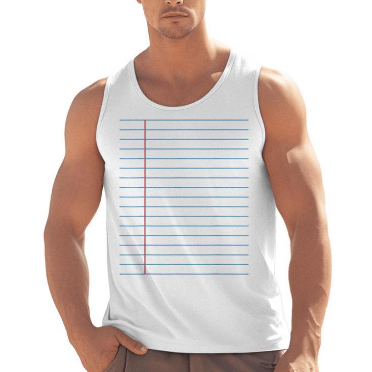 College Ruled Lined Paper Student Teacher Professor Costume Men Tank Top