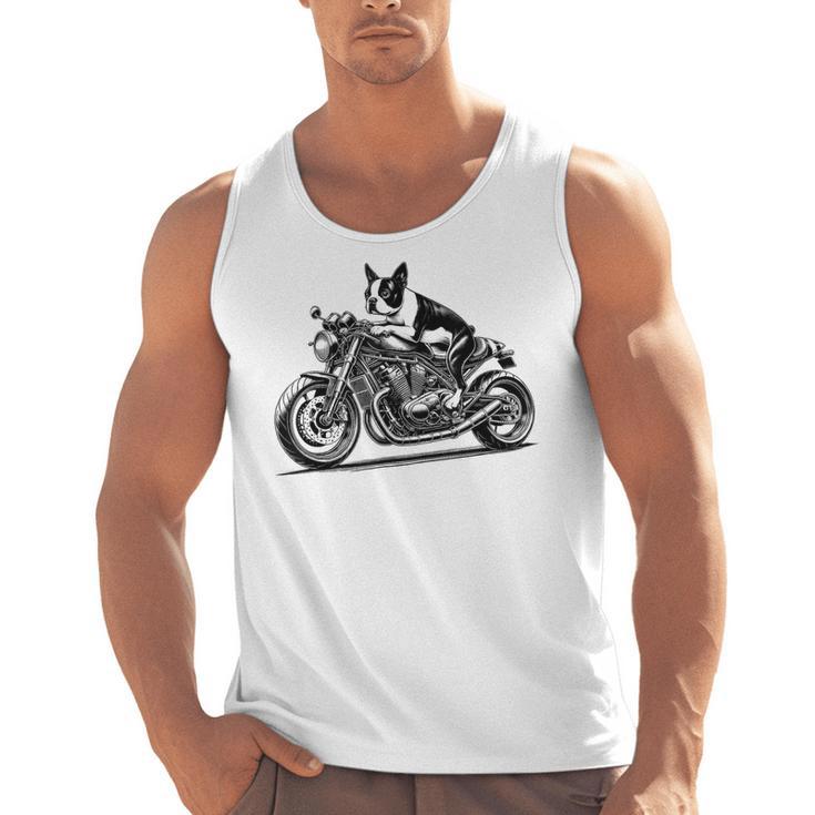 Cool Boston Terrier Riding a Motorcycle Biker Dog Lover For Men Women Kids Men Tank Top, Boston Terrier Riding Gifts, trending gift
