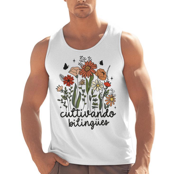 Cultivando Bilingues Dual Language Crew Bilingual Teacher Men Women Girls Kids Men Tank Top
