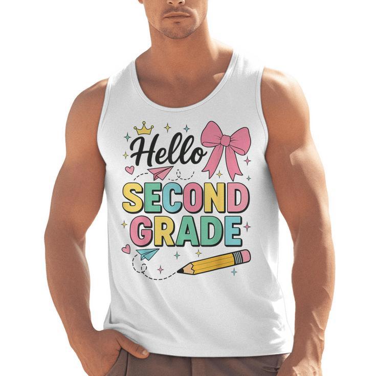 Cute Hello Second Grade Back To School Coquette Teacher Girl Men Tank Top