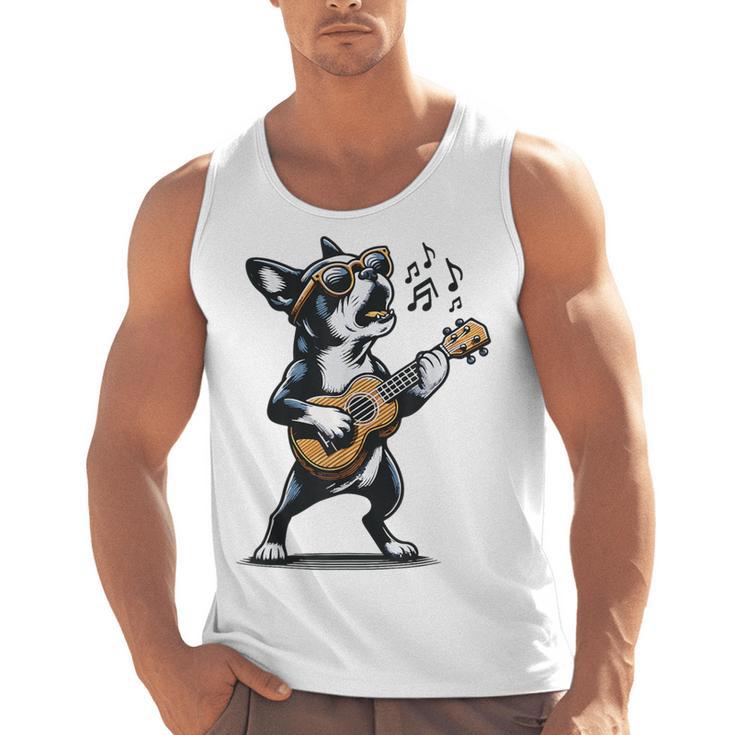 Dog Playing Guitar Singing Boston Terrier For Men Women Girls Kids Men Tank Top, trending gift