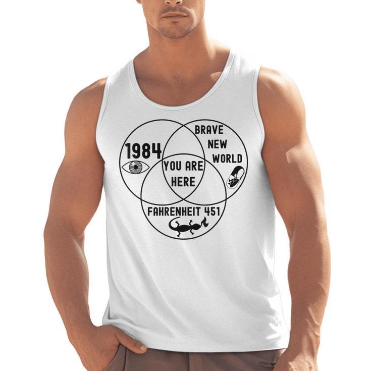 You Are Here Dystopian Venn Diagram English Teacher Bk Men Tank Top
