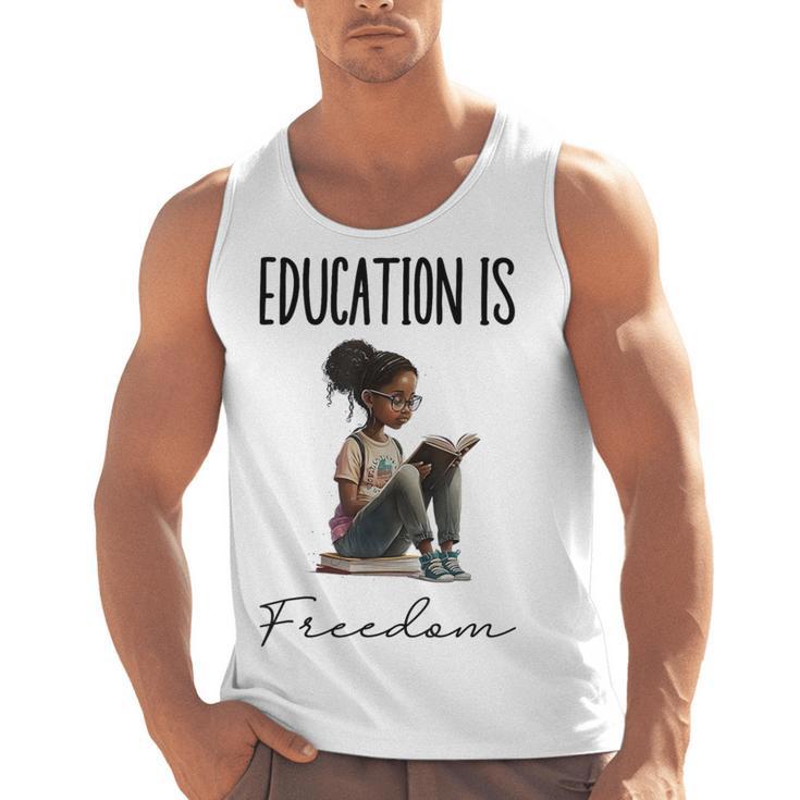 Education Is Freedom Teacher Books Black History Month Men Tank Top